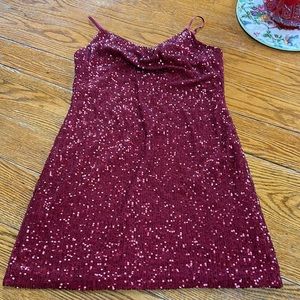 BeBop maroon sequin spaghetti strap dress.  Size Medium.  Great condition.
